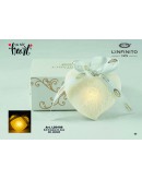 Bomboniera cuore con decoro orsetto sposi e led